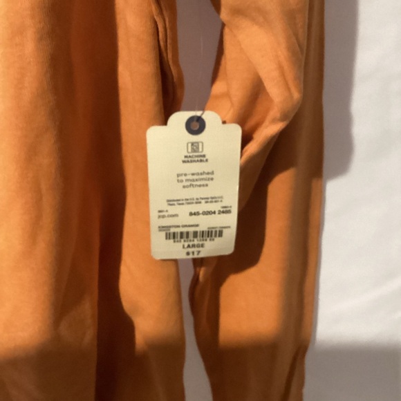 St Johns Bay 3/4 sleeve tee V neck in dark orange size L - Picture 5 of 5